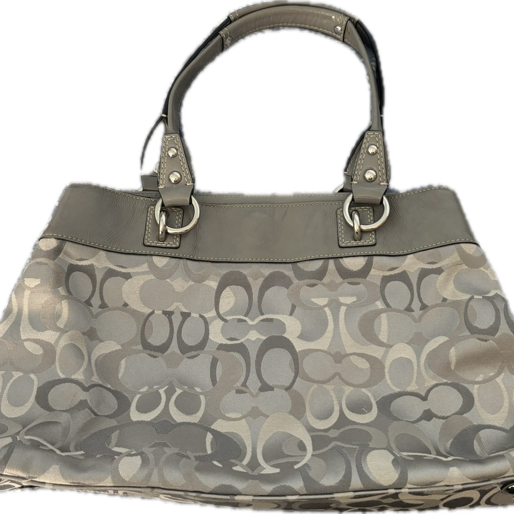 Gray Patterned Women's Coach Bag
